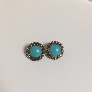 Turquoise round earrings